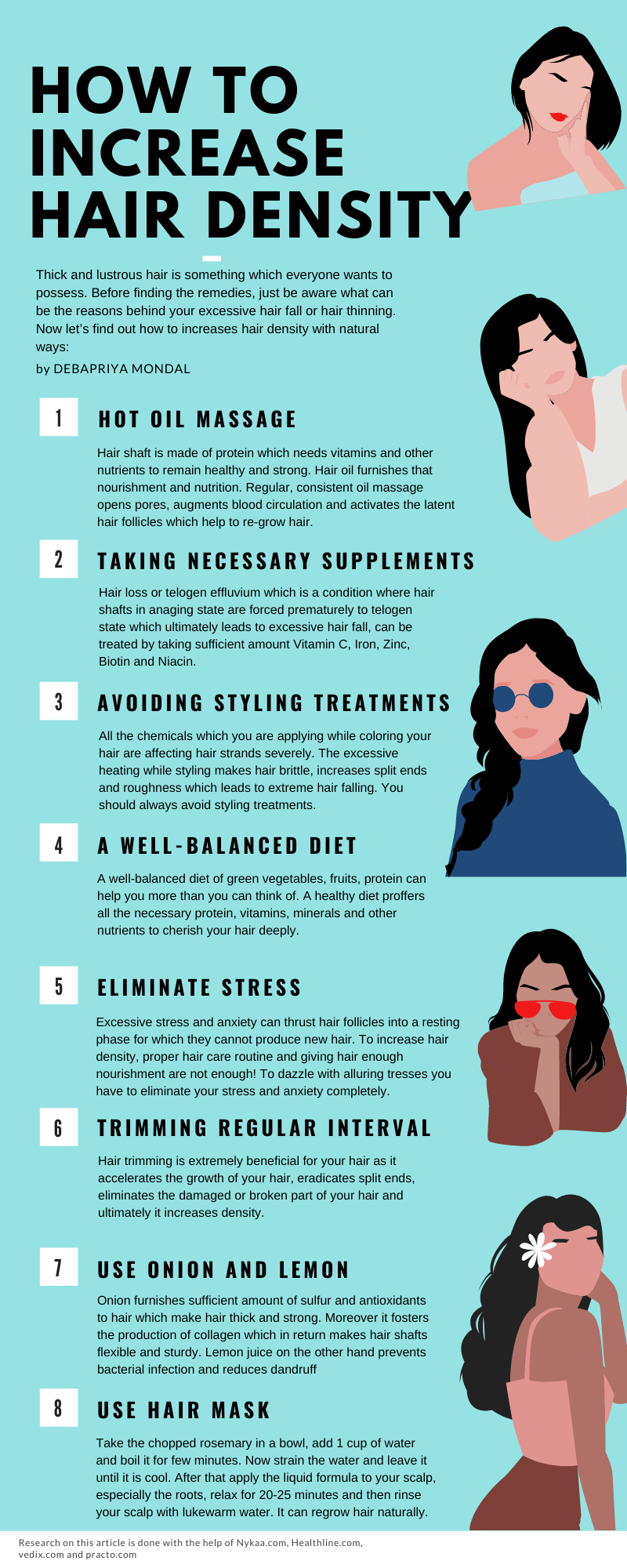 How to Increase Hair Density infographic